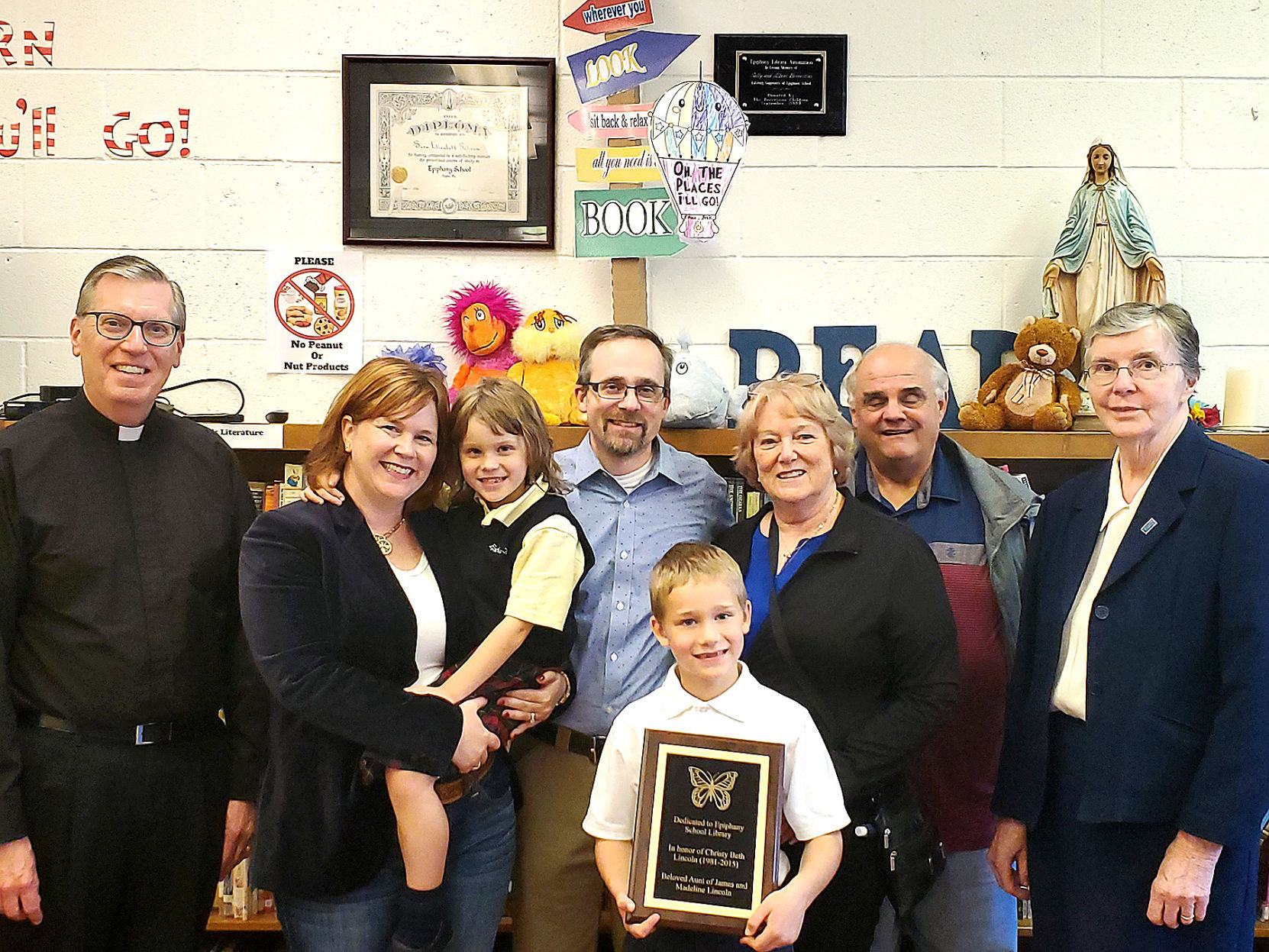 Epiphany School library receives donation